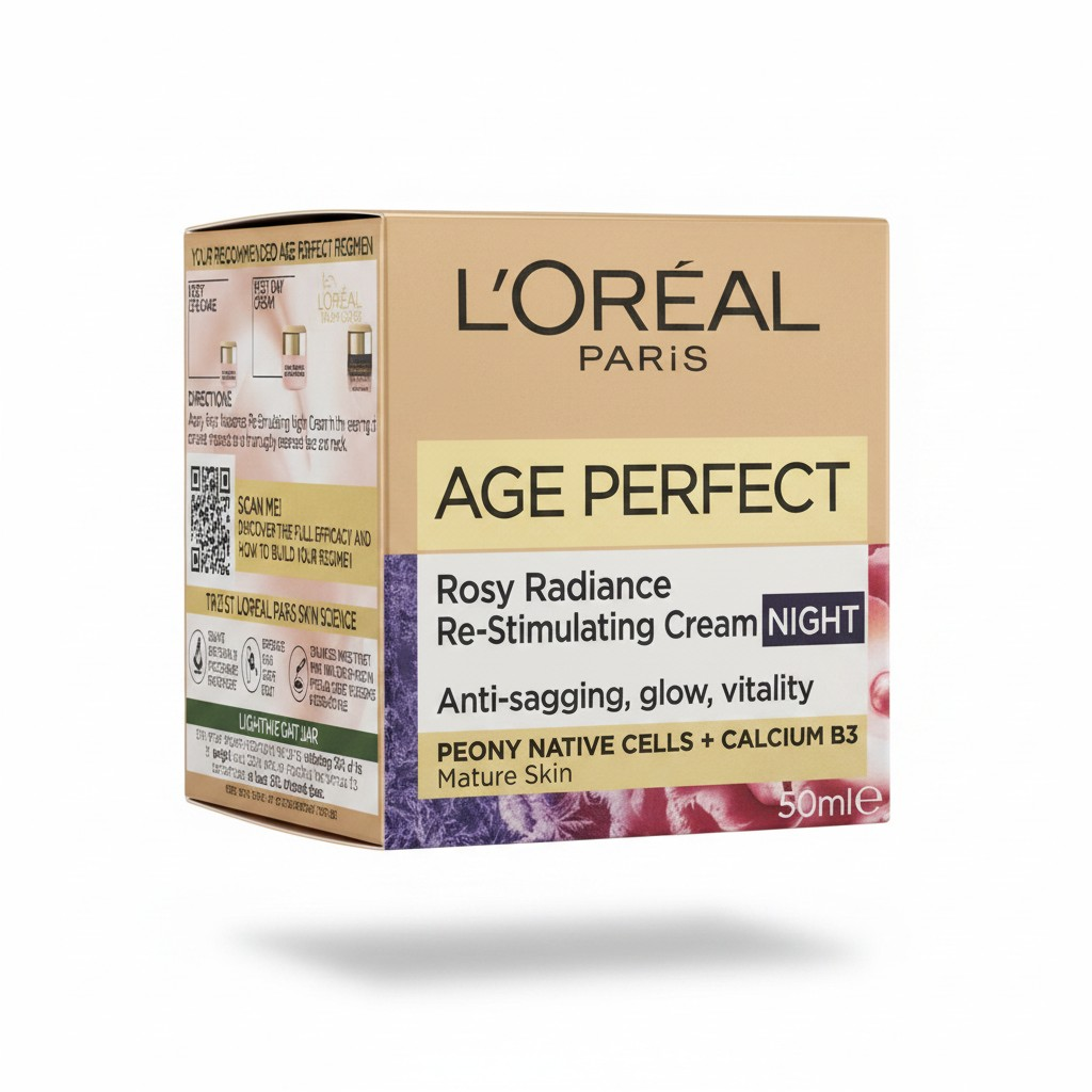 New L’Oreal Age Perfect Rosy Radiance Night Cream 50ml - Anti-Sagging - Age 60+