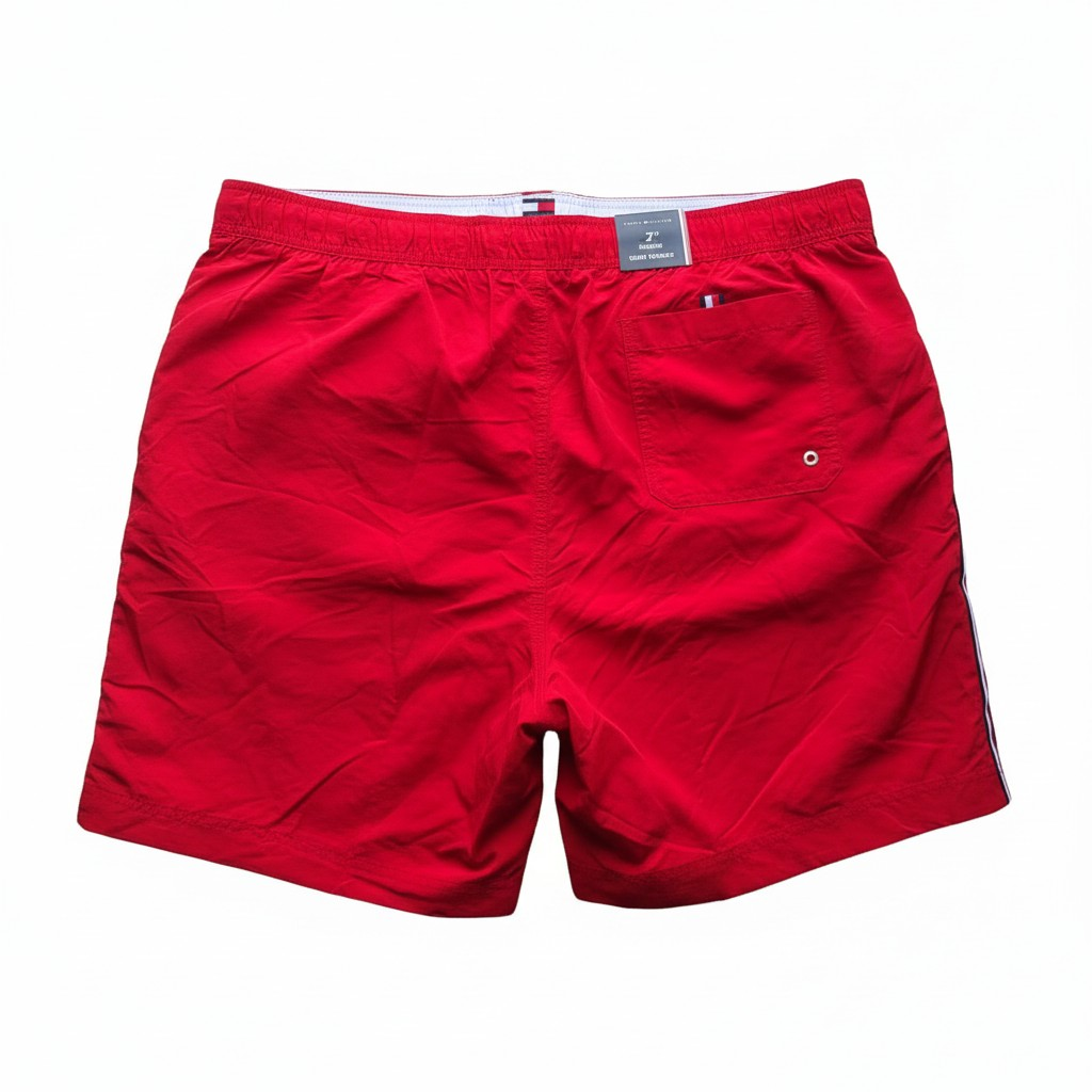 New Tommy Hilfiger Men's 7" Swim Trunks Drawstring Boardshorts | Size 3XL - Red