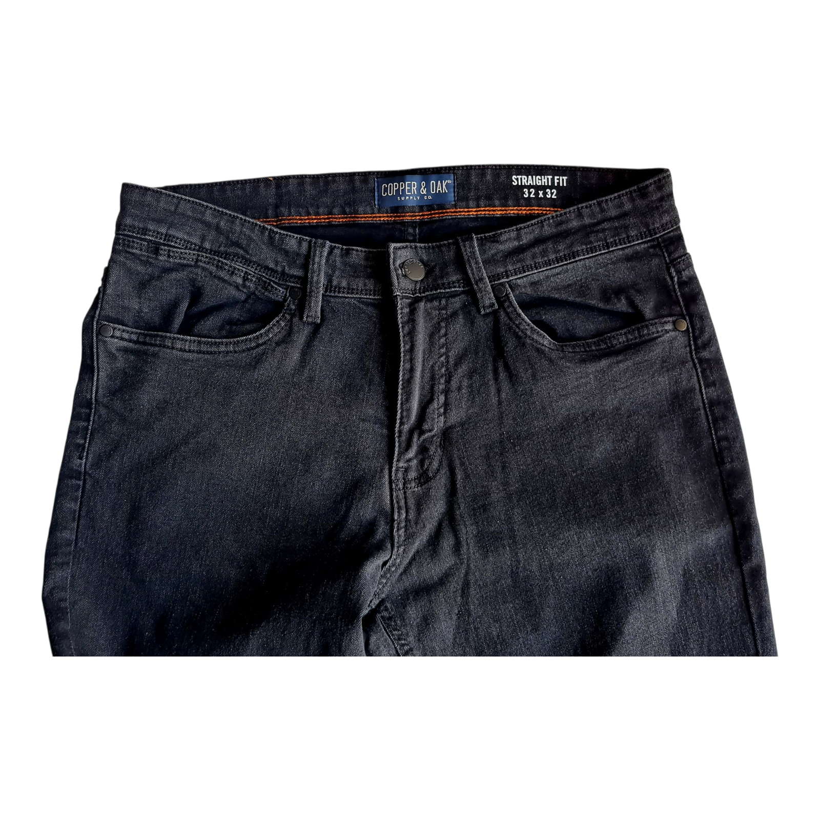 NEW Copper & Oak Men's Straight Fit Stretch Jeans | Size W32 x L32 | Black Rose