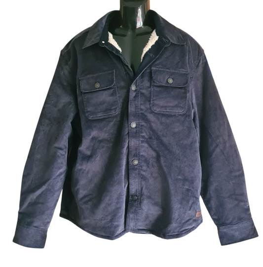 New Men's Jachs Stretch Corduroy Faux Fur Lined Shirt Jacket | Size XL