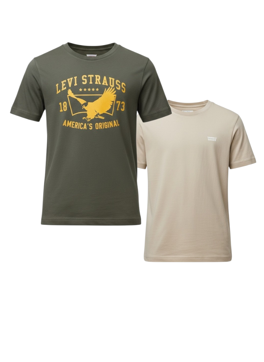 Levi’s Boys 2-Pack Short Sleeve T-Shirts – Size S (6/7) Relaxed Fit