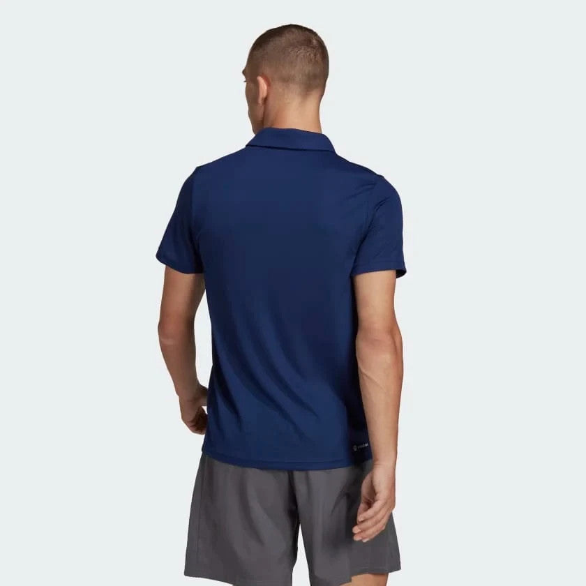 New Adidas Mens TR-ES BASE Polo Shirt – Dark Blue/White – Size Medium