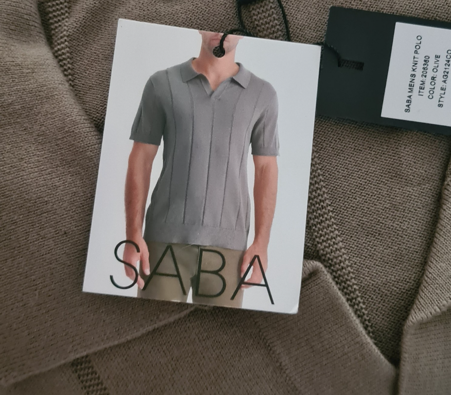 New SABA Men's Knit Polo | Olive | Size XL - 100% Cotton - Free post!!