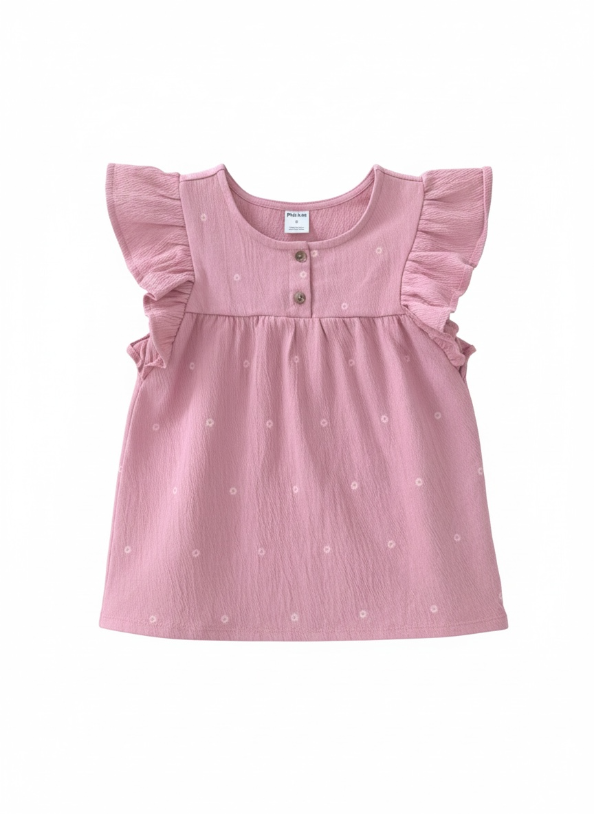 Pekkle 4-Piece Girls Set – 2 Tops & 2 Shorts – Sunflower Theme - Age 5 Years