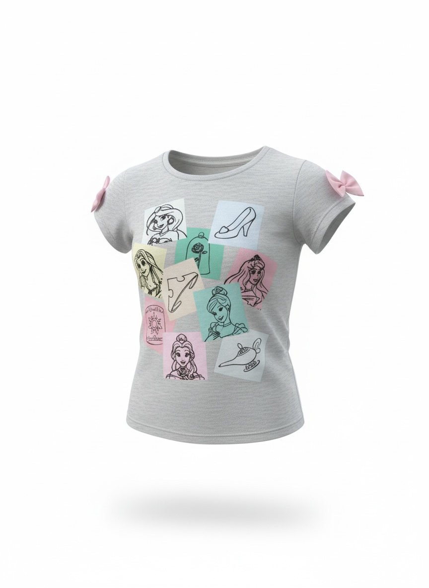 New Disney Princess Kids 4-Pack Short Sleeve T-Shirts – Size 4T – Soft Knit