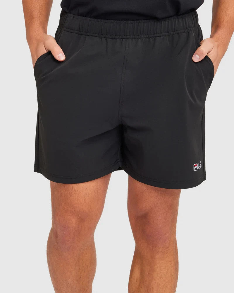 NEW MEN'S FILA Davis Run Shorts - Black -  Elastic Waist Above Knee - Size XXL