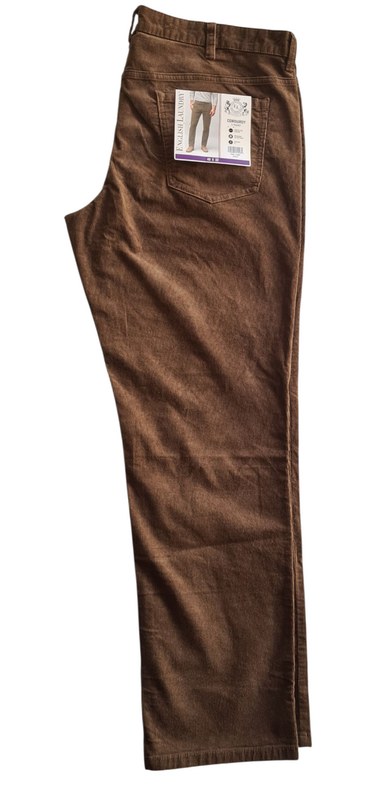 New English Laundry Men's Corduroy 5 Pocket Pants | Khaki | Size W40 x L32
