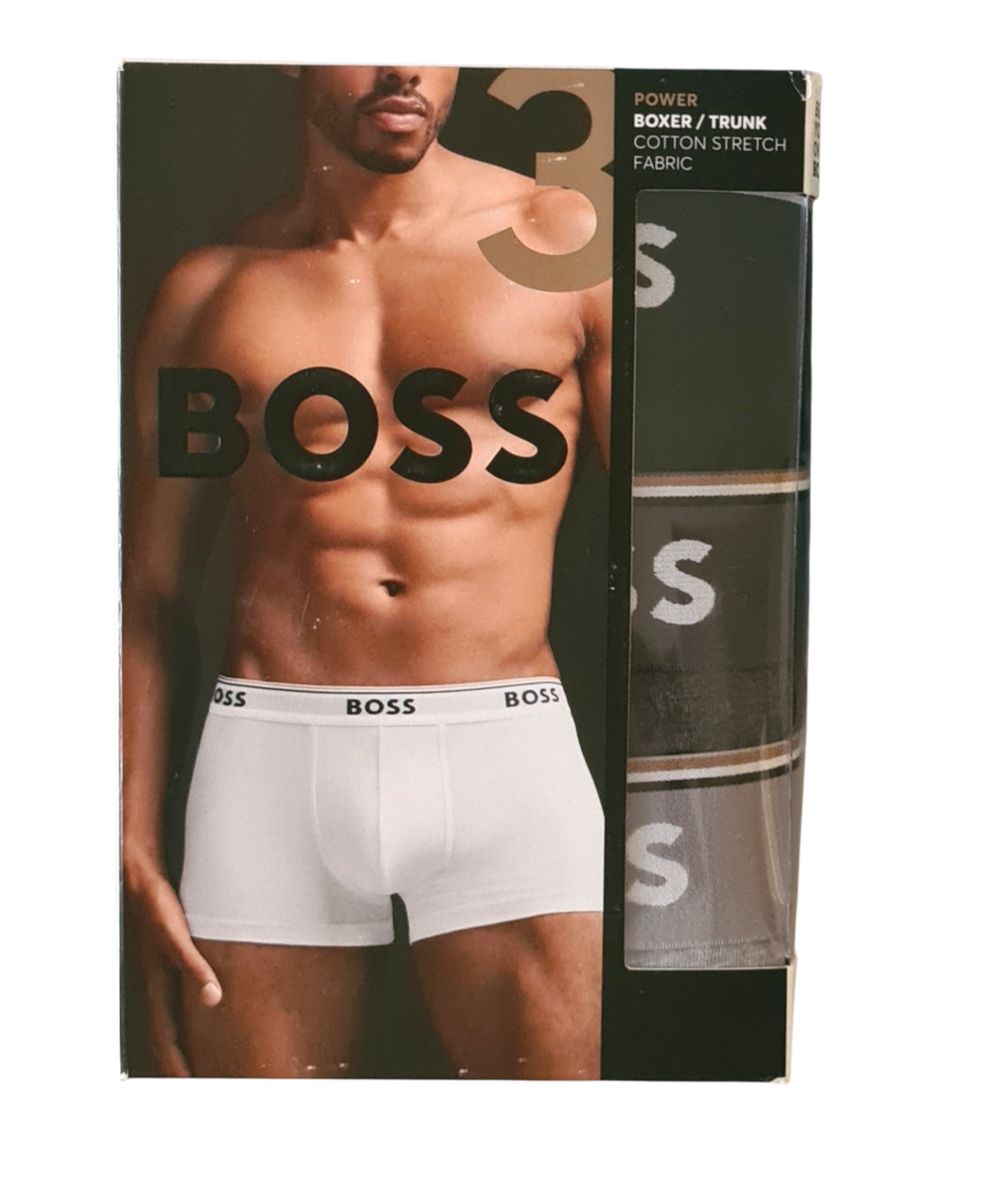 New Boss Men’s XL Power Boxer/Trunk 3-Pack – 95% Cotton, 5% Elastane