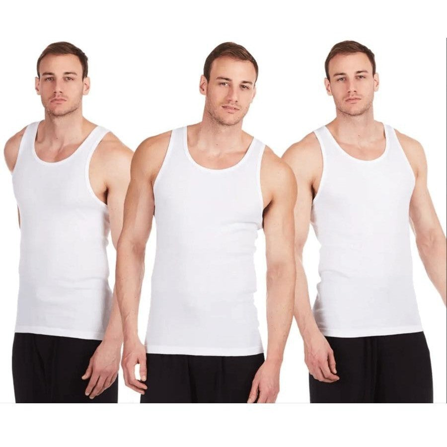 New Calvin Klein Men's Cotton Classics Tank Singlet 3-Pack - White - Size Medium