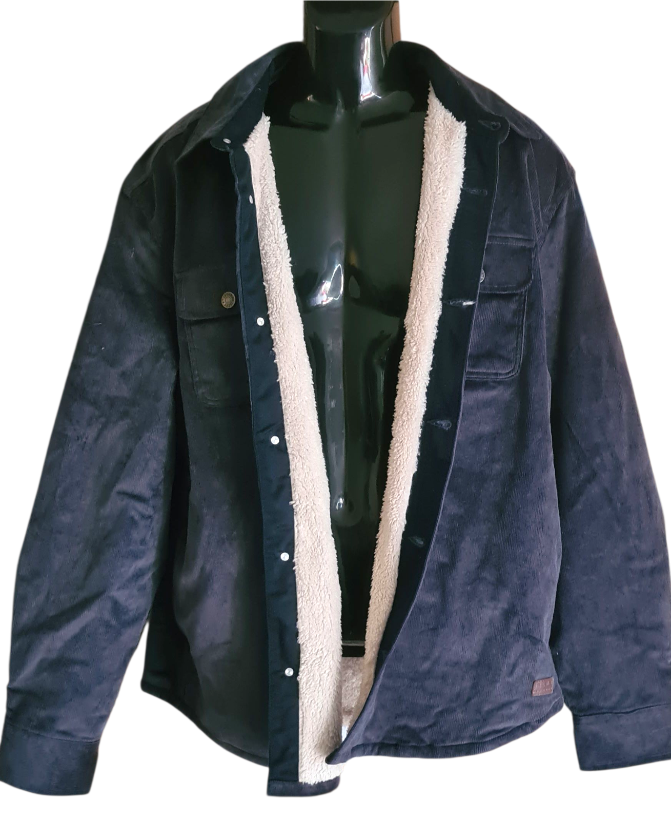 New Men's Jachs Stretch Corduroy Faux Fur Lined Shirt Jacket | Size XL