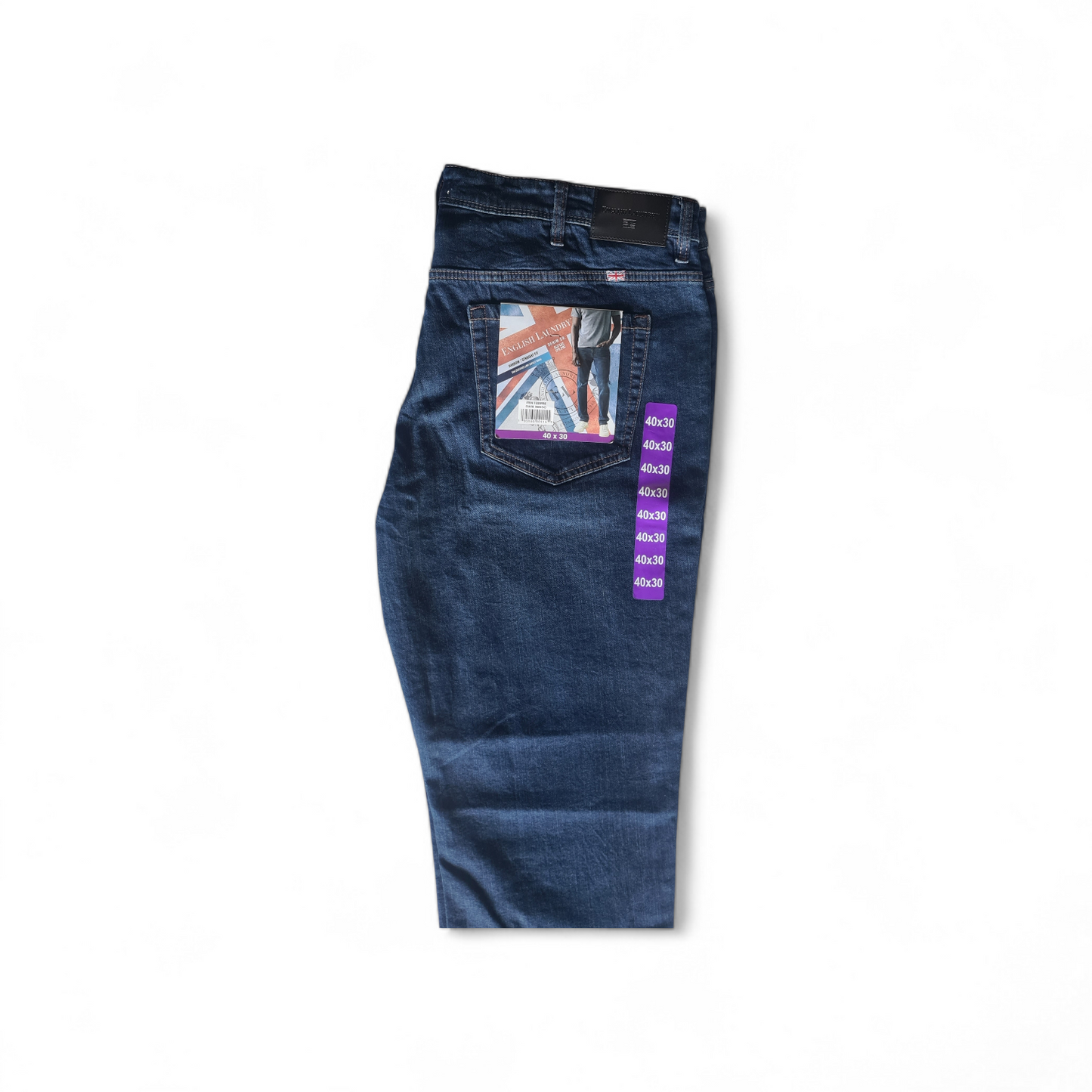 English Laundry Men's Harrow Straight Fit Stretch Jeans (Dark Indigo W40 x L30)