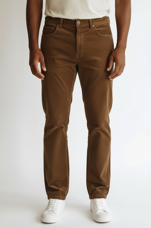 New English Laundry Men's Corduroy 5 Pocket Pants | Khaki | Size W38 x L32