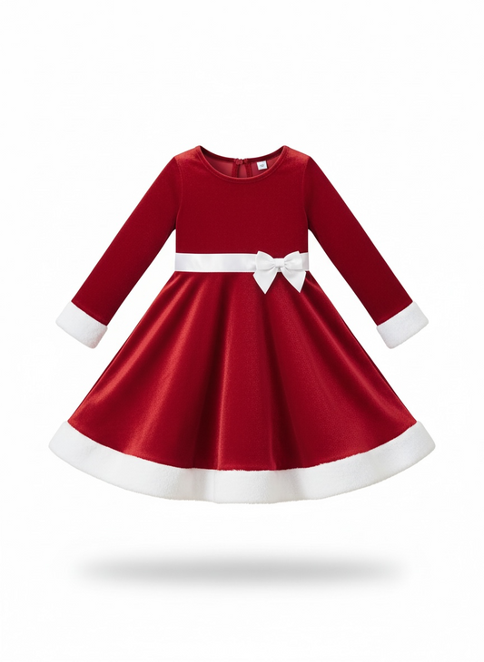 New Zunie Girl Christmas Dress – Red & White – Faux Fur Trim - Age 4 Years