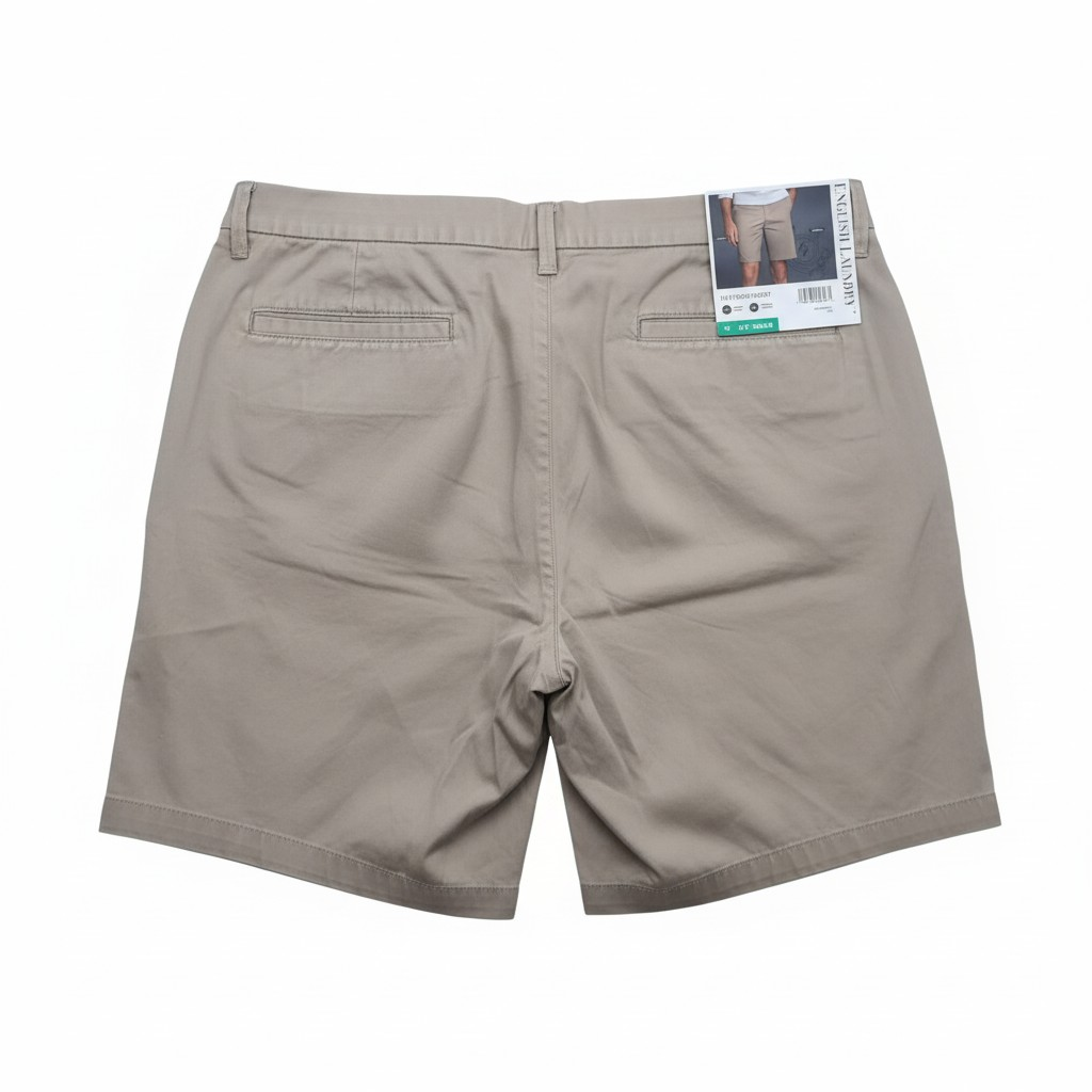 NEW English Laundry Men's Abbot Flat Front Stretch Shorts  - Tan - Size 38