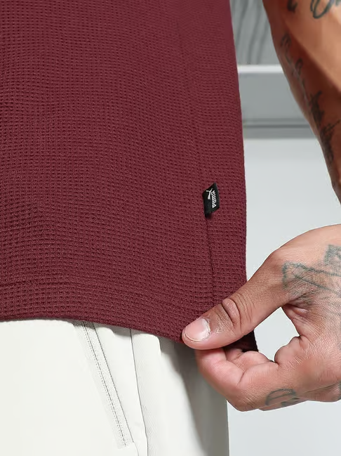 NEW PUMA Men's ESS Elevated Waffle Tee - Intense Red  - Size XXL