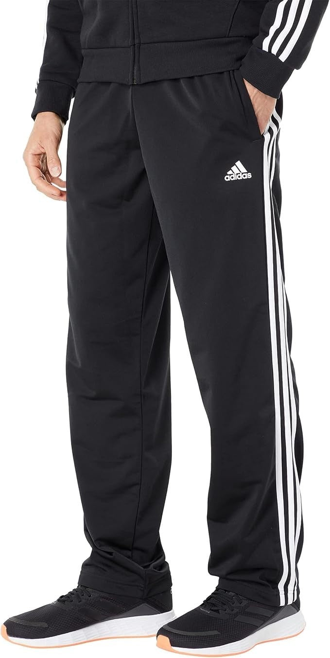 New Adidas Men’s 3S OH TP Tricot Open Hem Trackpants - Black – Size Small