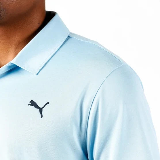 New PUMA Men's Performance Polo Drycell Moisture wicking - Light Blue - MEDIUM