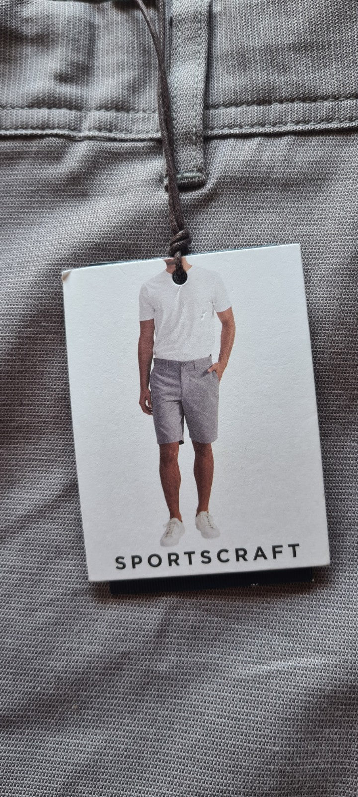 New Sportscraft Men's Textured Classic Chino Shorts - Grey - Size 42