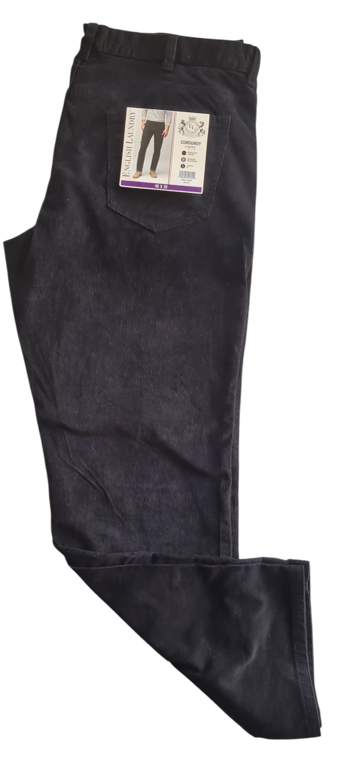 New English Laundry Men's Corduroy 5 Pocket Pants | Grey | Size W40 x L32