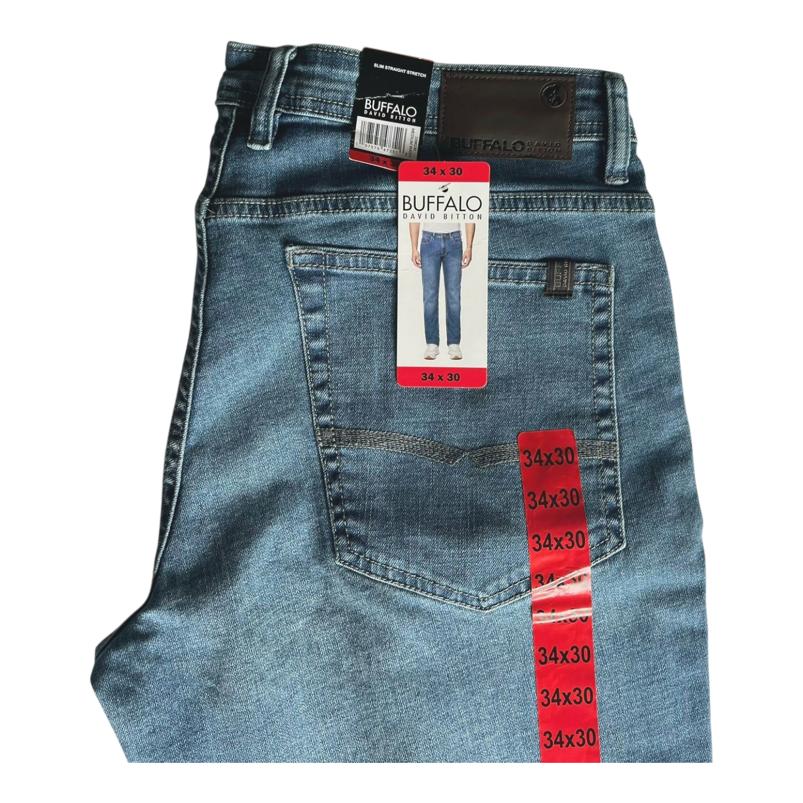 Buffalo David Bitton Men's Jack Slim Straight Stretch Jeans | Size W34 x L30