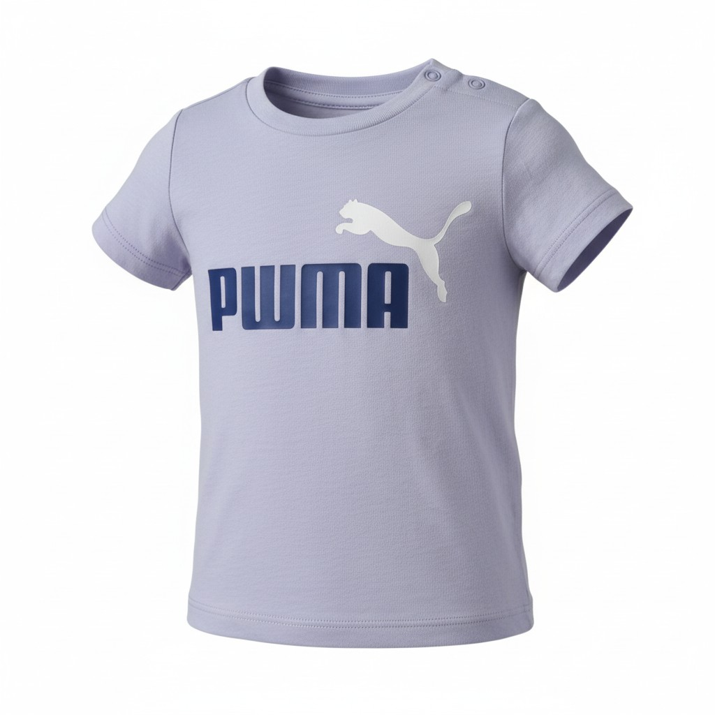 New Puma Mini Cats Infant Tee & Shorts Set Blue Cotton Outfit -Size  0–3Months