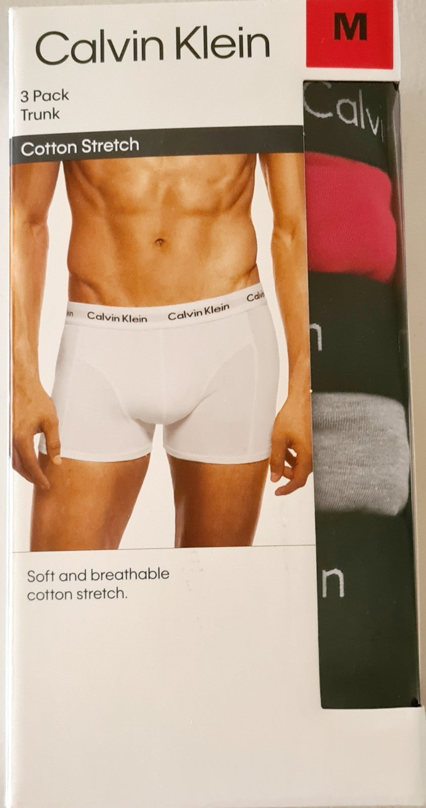 NEW Calvin Klein Men's 3 Pack Boxer Trunk -Size Medium