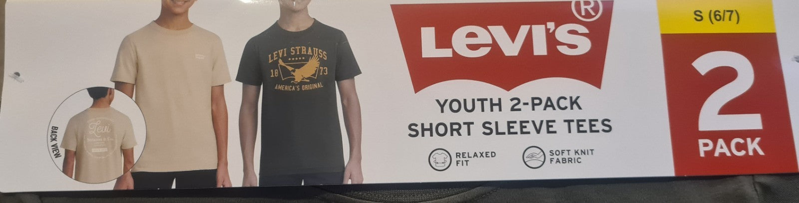 Levi’s Boys 2-Pack Short Sleeve T-Shirts – Size S (6/7) Relaxed Fit