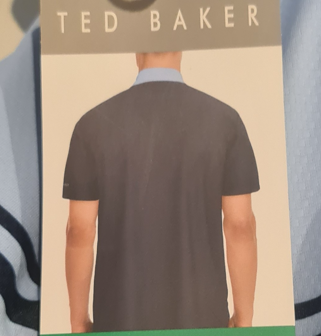 New Ted Baker Men's Golf Polo Blue Shirt - Quick Dry Wicking - UPF 40 - XXL