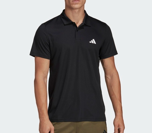 New Adidas Mens TR-ES BASE Polo Shirt – Black/White – Size Small – AEROREADY