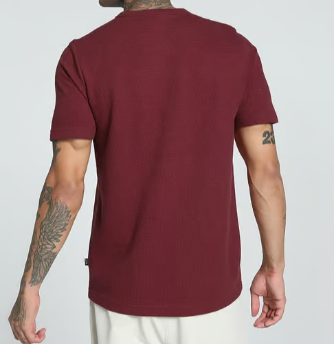 NEW PUMA Men's ESS Elevated Waffle Tee - Intense Red  - Size XXL