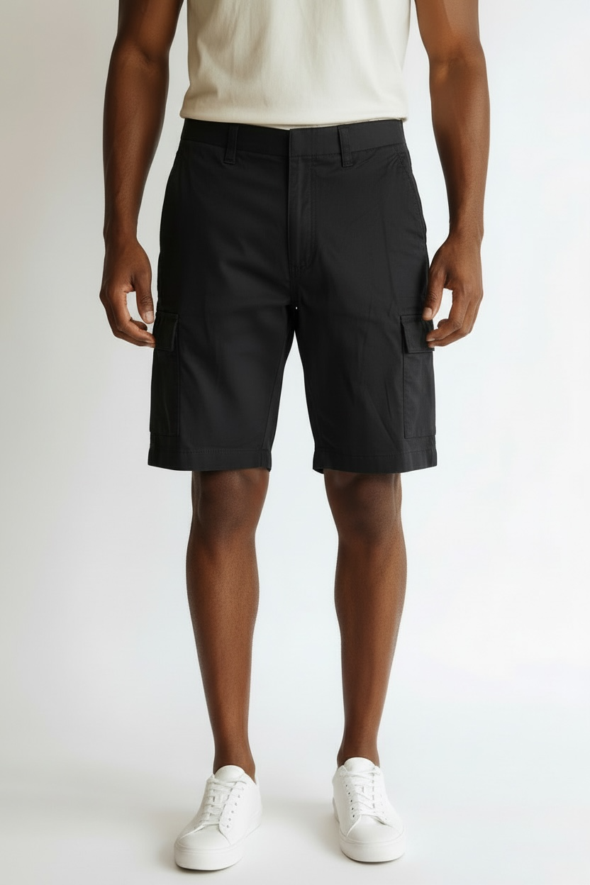 New Wear First Men’s Cargo Shorts – Size 30 – Black – Stretch Cotton/Nylon