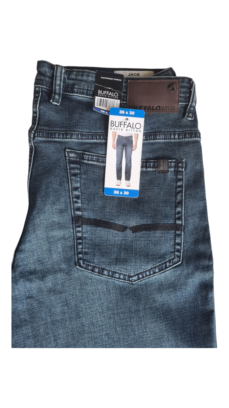 NEW Buffalo David Bitton Men's Jack Slim Straight Stretch Jeans | Size W36 x L30