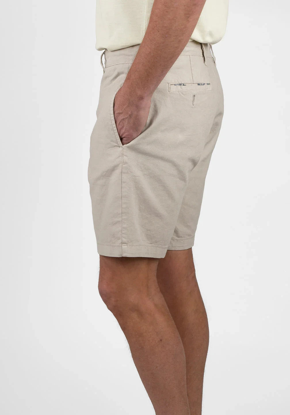 Tailor Vintage Mens Walking Shorts – Quiet Grey – Linen Cotton Stretch W30 & W34