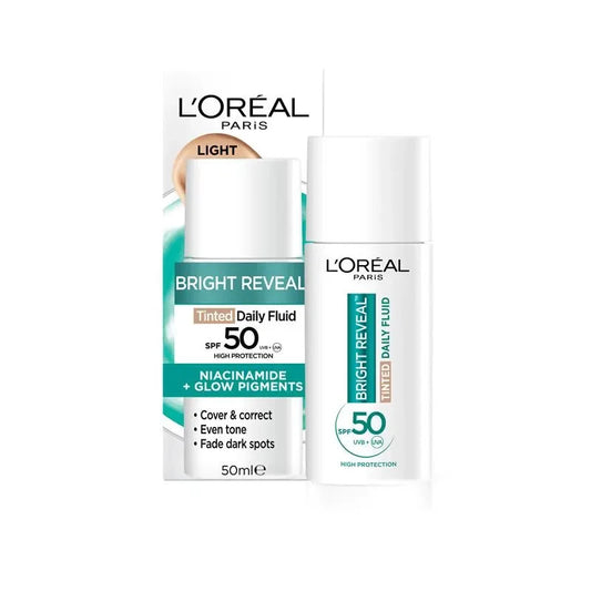 L'Oreal Bright Reveal Tinted Daily Fluid SPF 50 - Light - 50ml