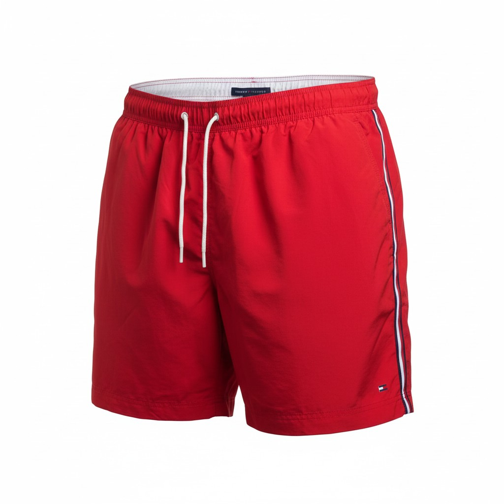 New Tommy Hilfiger Men's 7" Swim Trunks Drawstring Boardshorts | Size 3XL - Red
