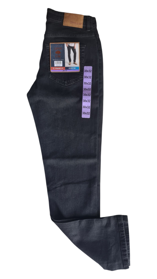 NEW Copper & Oak Men's Straight Fit Stretch Jeans | Size W30 x L32 | Black Rose