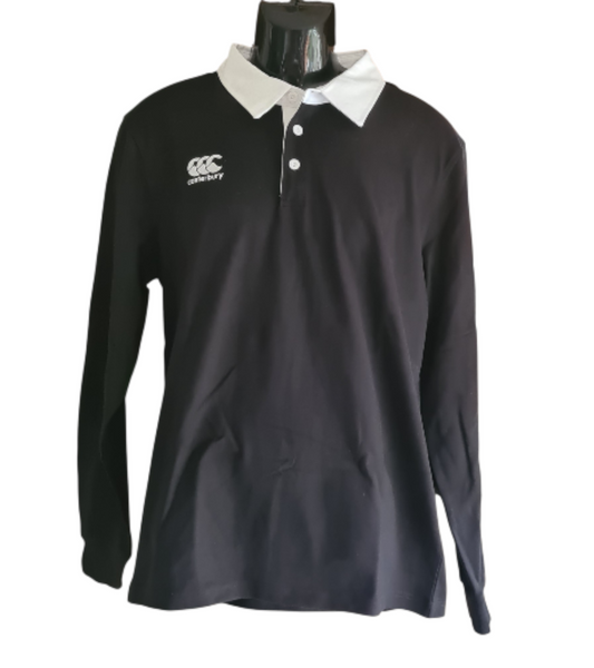 NEW Canterbury Men's Long Sleeve Retro Rugby Jersey | Black | Size Small