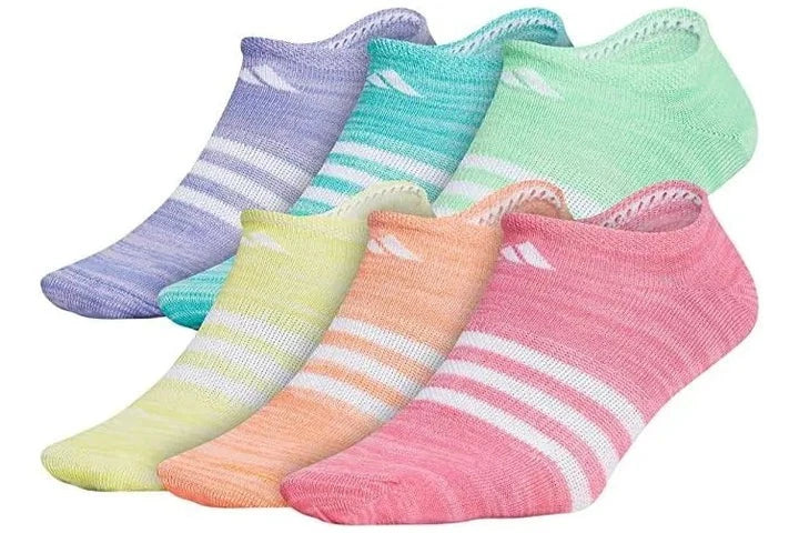 Adidas Kids Aeroready Superlite No Show Socks 6 Pair - Size M (13C -4Y)