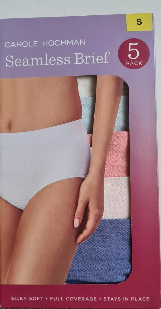 Carole Hockman 5pk Seamless Brief Full Coverage - Size SMALL