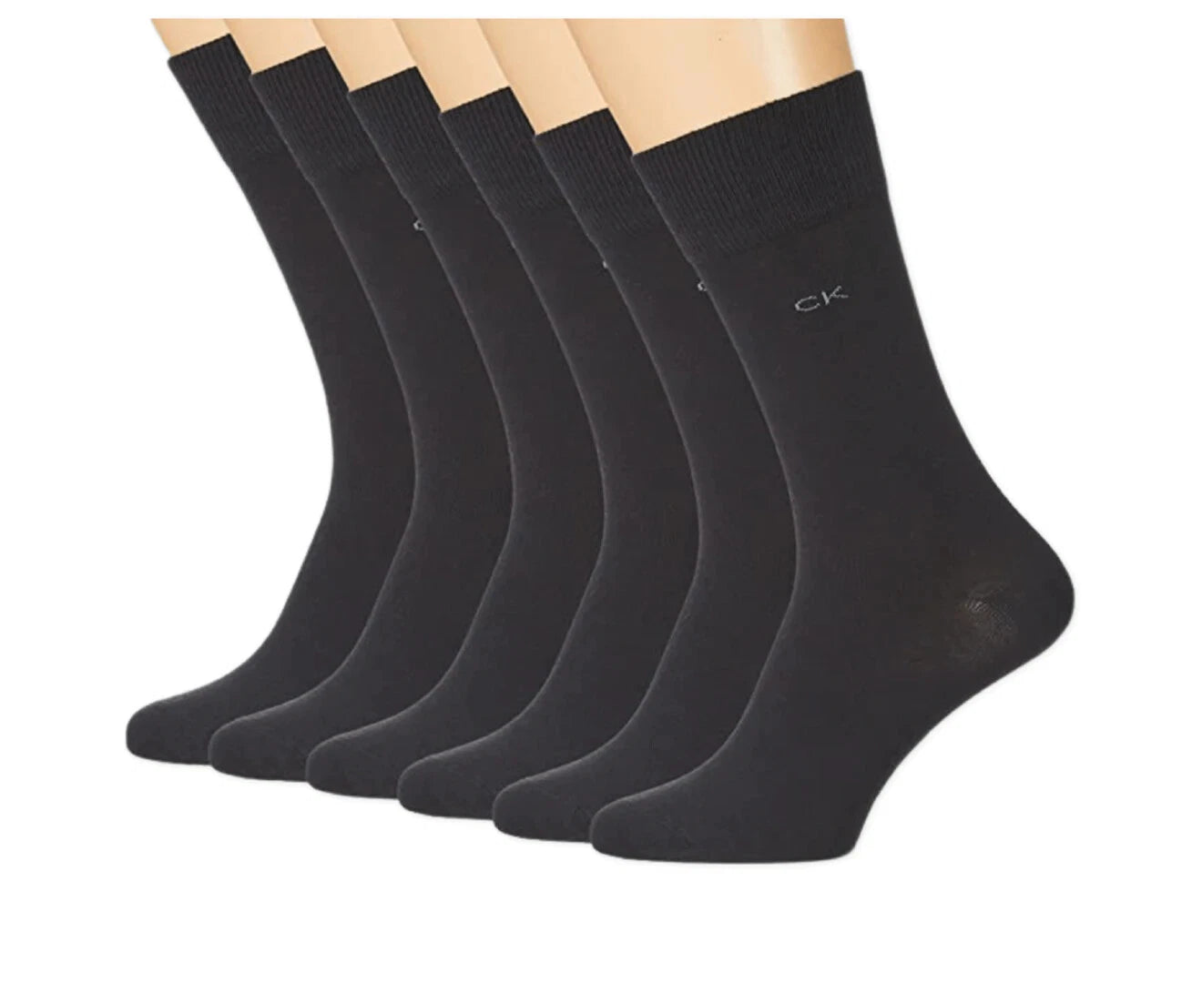 Calvin Klein Women's Cotton Mid Crew Socks 6 Pack - Black - US 6 - 9.5