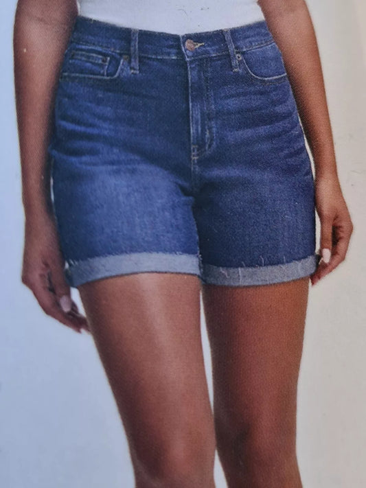 Calvin Klein Women's High Rise Unhemmed Jean Shorts - Blue