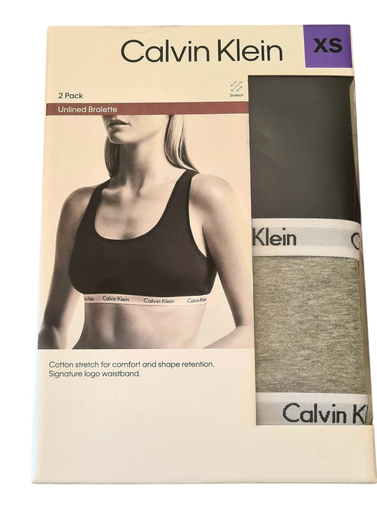 Calvin Klein Women's Unlined Bralette Bra 2-Pack - XS