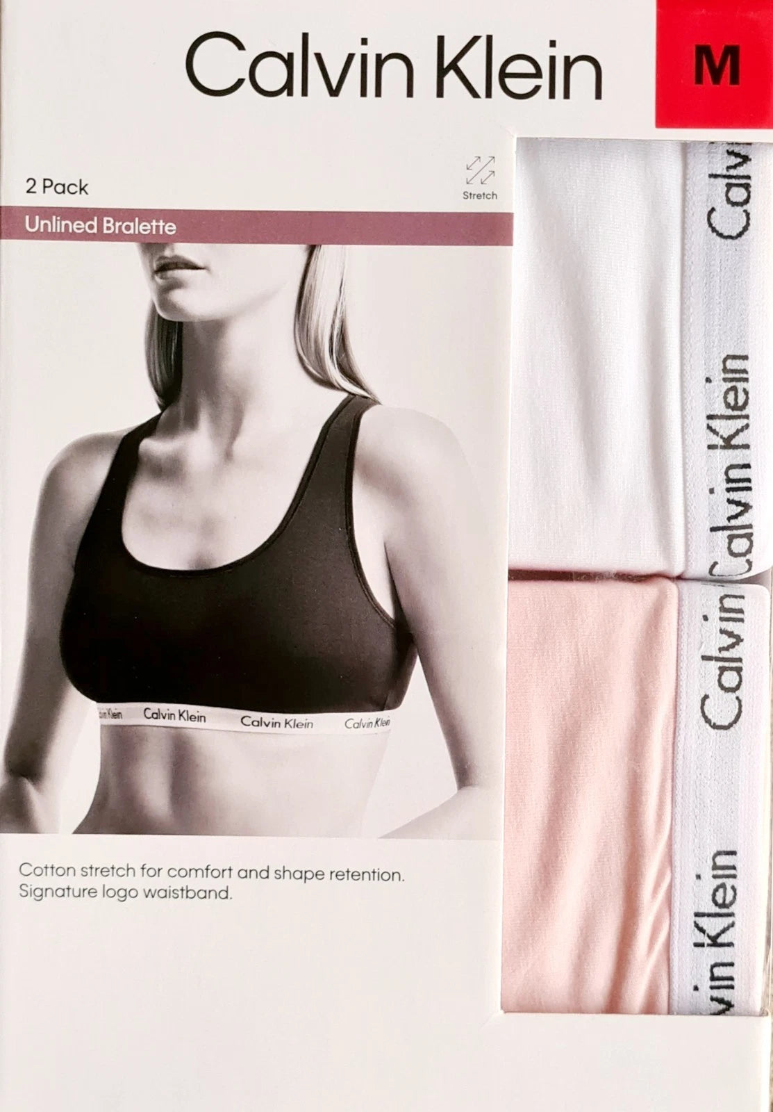 Calvin Klein Women's Unlined Bralette Bra 2-Pack - Size Medium