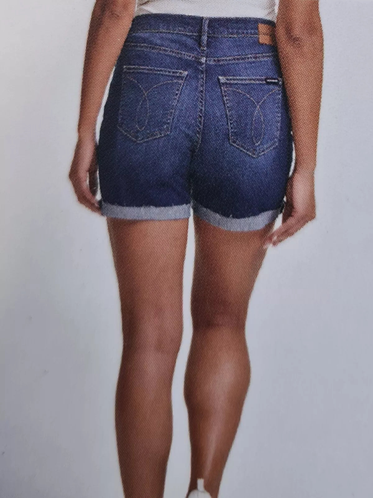 Calvin Klein Women's High Rise Unhemmed Jean Shorts - Blue
