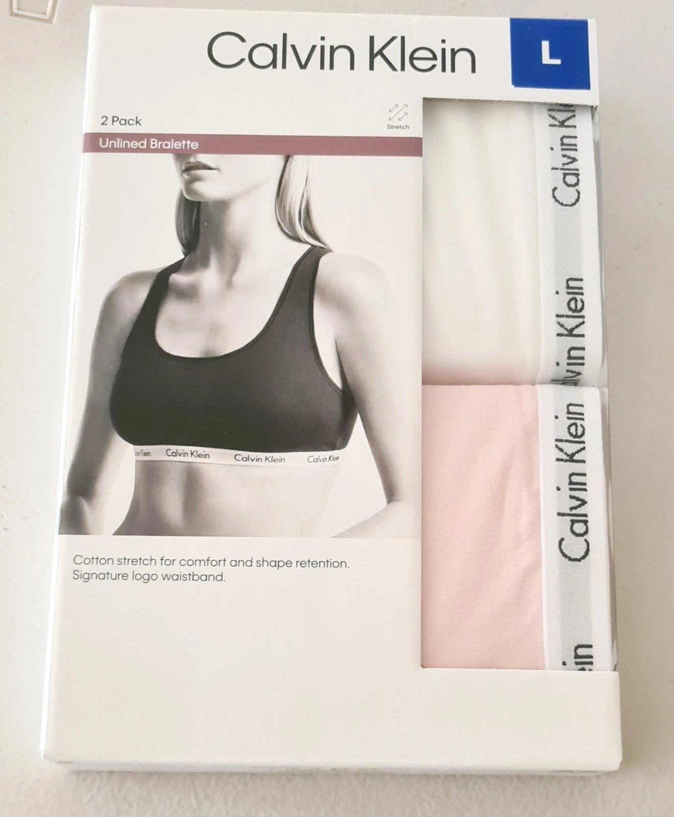 Calvin Klein Women's Unlined Bralette Bra 2-Pack - Size LARGE