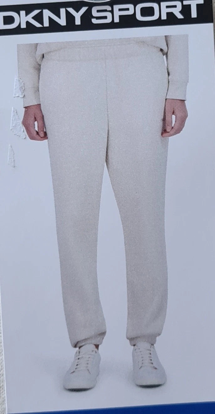 DKNY Women's Sport Fleece Jogger Trackpants | Sand | Size XL