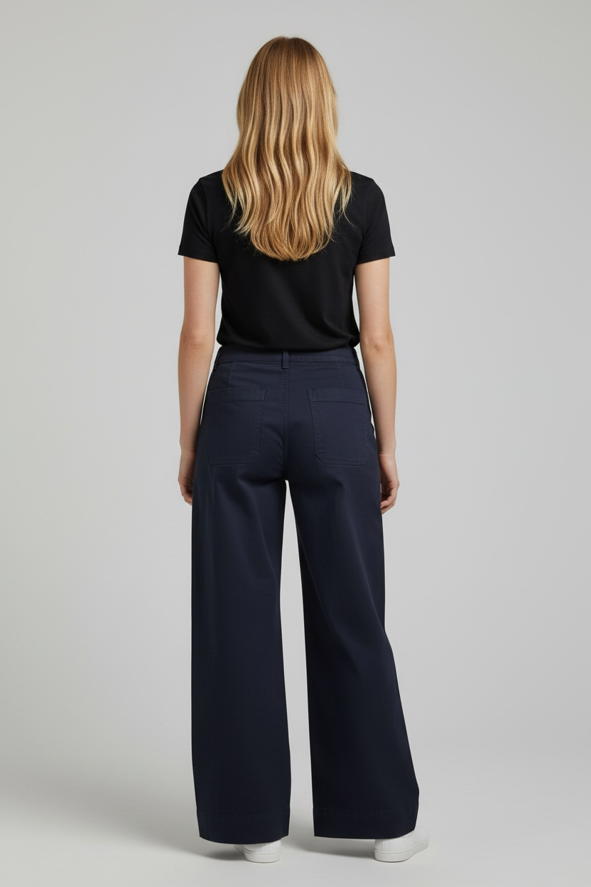Dalia Women's High Rise Wide Leg Pants – Navy - Size 8