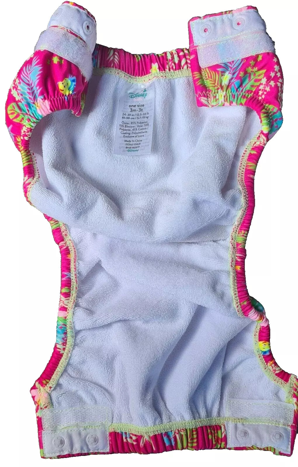 Disney Baby Ariel 3 Piece Swim Set -  Swim Nappy, Long Sleeve Rash & Hat