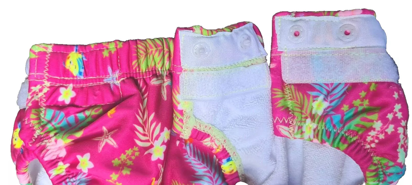 Disney Baby Ariel 3 Piece Swim Set -  Swim Nappy, Long Sleeve Rash & Hat