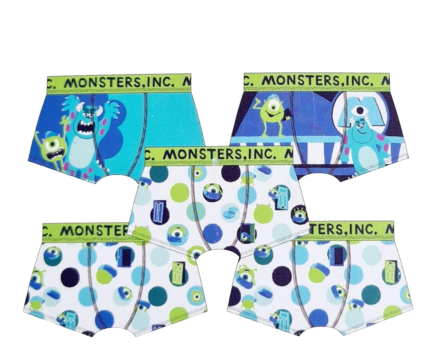 Disney Pixar Monsters Boys 5 Pack Trunks - Size 2/3
